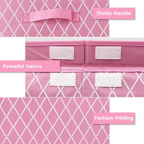 Veronly Toy Box Chest Organizer Bins For Girls Boys, Kids Large Fabric Collapsible Storage Basket Container With Flip-Top Lid & Handles For Clothes,Blanket,Nursery,Playroom,Bedroom (Pink) #TOP6