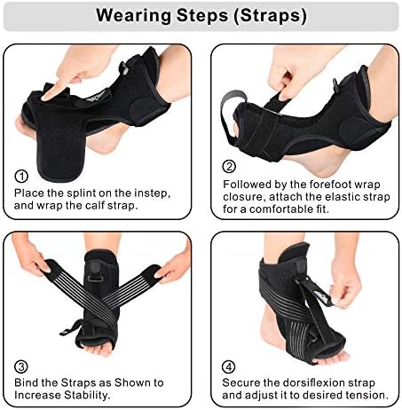 Supregear Plantar Fasciitis Night Splint, Adjustable Breathable Fasciitis Night Plantar Brace with Spiky Massage Ball and Holding Strap,Achilles Tendonitis, Foot Drop,Heel Ankle Arch Foot Pain