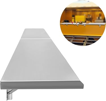 Folding Concession Shelf, Stainless Steel Serving Shelf 96" L x 12 W Wall Shelf for Concession Window Food Truck Restaurant Kitchen Garage Laundry
