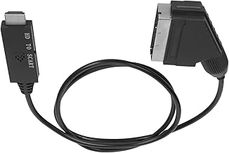 Tonysa Le Câble Convertisseur D'interface Multimédia HD vers Péritel Convertit Efficacement Le Signal HD en Péritel pour TV VHS DVD, Plug and Play pour Le Divertissement à Domicile