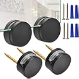 AccEncyc Black Upgraded 3-5mm Frameless Mirror Mounting Hardware 4 Pack Dual-Screw Fixing Mirror Mounting Kit with Heavy Duty Long Screws and Anchors (4 Pack)