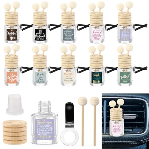 Image of Cinnvoice 20 Pcs End of Year Teacher Appreciation Gifts Bulk, Empty Car Diffuser Bottles with Vent Clip, Refillable Essential Oil Car Air Freshener Gifts for Teacher Coworker Team Staff (Appreciation)