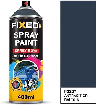 FIXED Sprey Boya, Akrilik Antrasit Gri RAL7016,   ve D  Mekan, 400ml