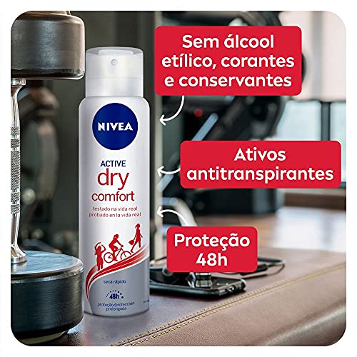 NIVEA Kit Desodorante Aerossol Dry Comfort Feminino 150Ml - 2 Unidades, pacote de 2