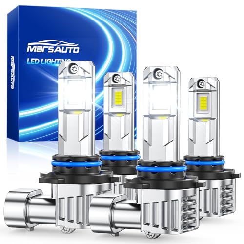 Image of Marsauto 9005 9006 Light Bulbs Combo, 80,000LM 9X Ultra Bright, 6500K Cool White, 1:1 Mini Size HB3 & HB4 Fog Light Only Fog for Rain Light, Plug N Play, Pack of 4