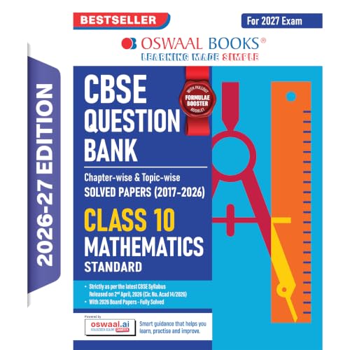 Oswaal CBSE Class 10 Mathematics (Standard) Question Bank | Chapter & Topic-wise Solved Papers (2017-2026) | Based on Latest Syllabus (April 2026) | For 2027 Exam (CBSE Question Papers)