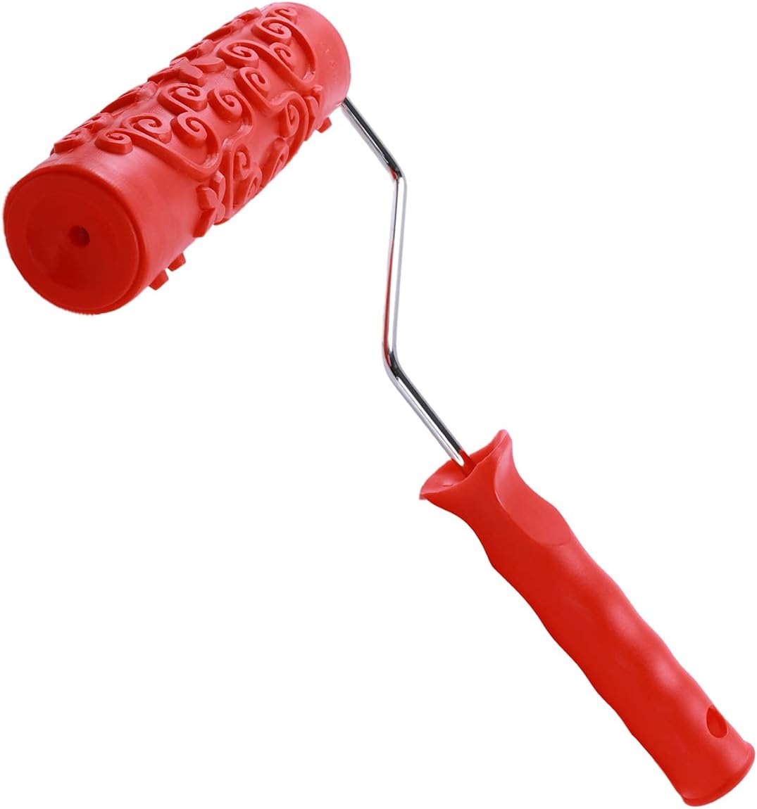 Auniwaig Embossing Rubber Paint Roller Brush Red 12.59 Inch for Household Wall Painting EG171T Brick Pattern DIY Wall Decoration Art Paint Tools