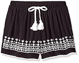 My Michelle Big Girls' Soft Shorts with Embroidered Hem and Drawstring with Tassels
