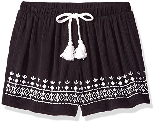 My Michelle Girls' Big Soft Shorts with Embroidered Hem and Drawstring with Tassels