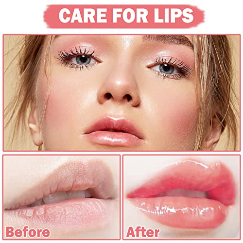 Cahiuyoa Lip Oil Hydrating Tinted Lip Oil Lip Gloss,Lip Glow Oil Lip Tint,Non-Sticky Big Brush Head,Nourishing Repairing Plumping Lip Oil Lip Gloss - Cherry #TOP2