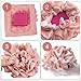 3 Pcs Soap Bar Loofah, 2 in 1 Bar Soap Loofah Pouch Can Hold Soap Effective Exfoliation for Bathing (Khaki + Coffee + Pink)
