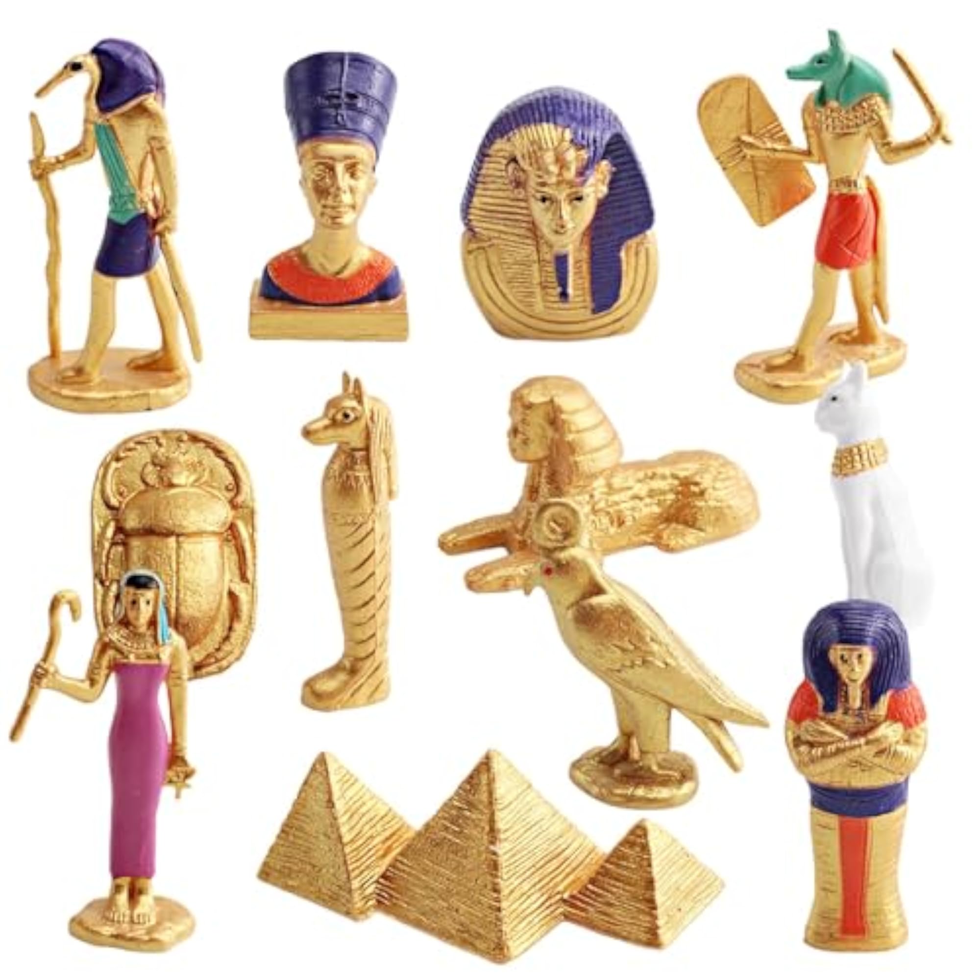 12 Pieces Ancient Egypt Figurines for Desktop
