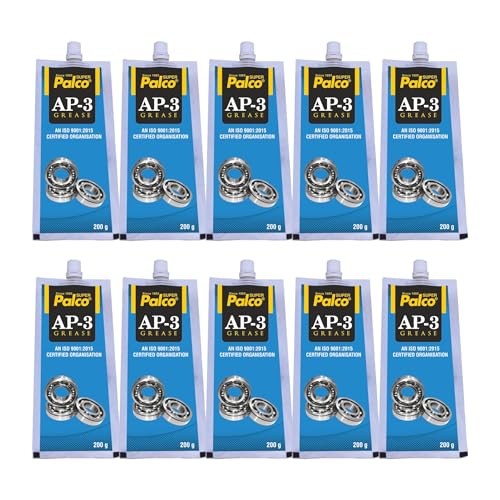 Image of PALCO AP-3 GREASE Pouch 200g (Pack of 10) Multipurpose Water Resistant & Chassis Bearing Lithium Base Anti Corrosion Grease for Car Cycle Bike Chain Lube NLGI-3 Long Lasting Lubricant