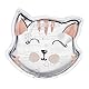 Relaxdays Kühlpads Kinder, 4er Set, Kalt Warm Kompresse, Katze, H x B: 10 x 11 cm, Kühlkissen Gel, Kühlpack, transparent