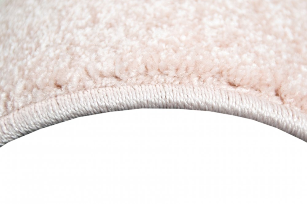 CARPETIA Kinderteppich Kinderzimmerteppich Babyteppich Mädchen runder Teppich mit Stern rosa Creme grau Größe 120 cm Rund