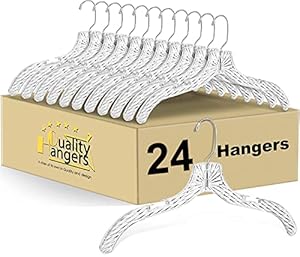 Quality Hangers Transparente Kleiderbügel, 24 Stück