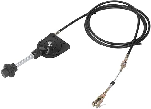 Excavator Throttle Control Cable, 2.5M/8.2FT Manual Flexible Throttle Wire with Black Knob, Locking Throttle Cable Replacement for Excavator/Mixer Truck