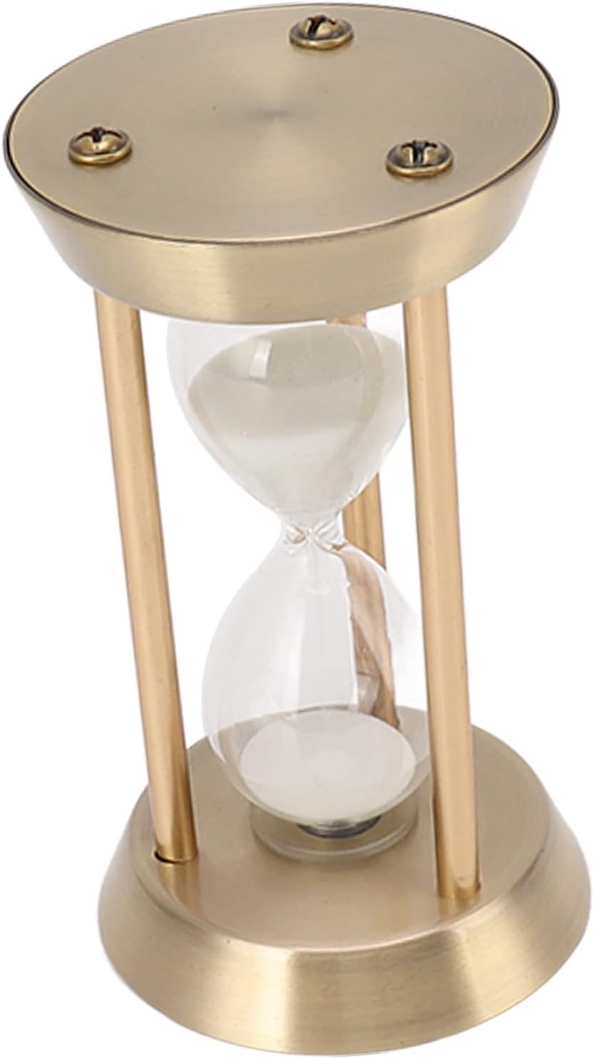 Yctze Elegant Metal Hourglass Sand Timer | Deco Vintage Sandglass Sand Clock | High Glossy Accent for Home and Office Decor | Excellent Gifting Option (Bronze Mini 10min)
