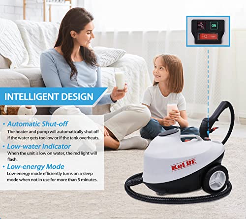 Kelde Multi-Purpose Steam Cleaner, Heavy-Duty Power Steamer For Home Use Tiles, Grout, Floors, Wallpaper, Carpet, Windows ,Steamer For Cleaning With 10 Accessories, 60S Fast Heat #TOP4