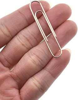 HAHIYO Paper Clips Large Sturdy 2 inches Length 70 Pack Paperclips Heavy Duty Tight Grip Rust Proof Reusable Metal Bright Rose Gold for Home Office School