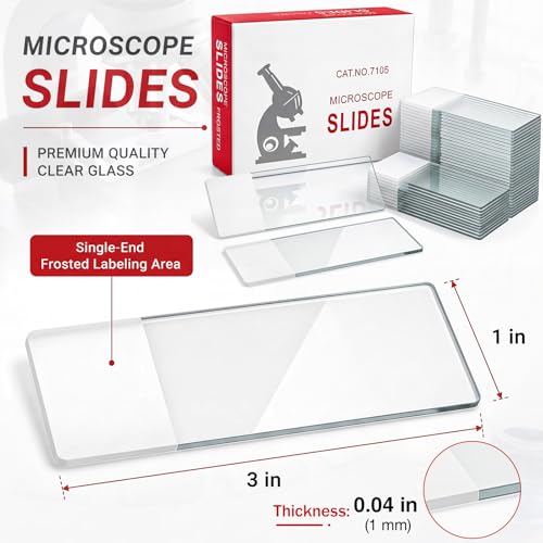 Image of Tellegloww 1500 Pcs Frosted Microscope Slides Pre-Cleaned Glass Slide 3 inchx1 inch