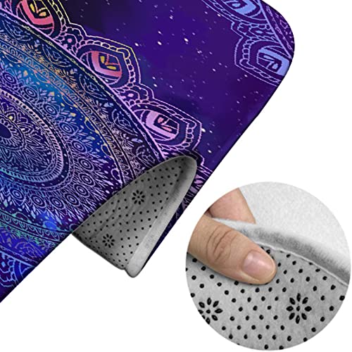 Badezimmerteppich-Set, 3-teilig, Mandala Galaxy, waschbare Badeteppiche, rutschfest, mit Rückenpolster, Konturteppich und Toilettendeckelbezug – Bild 5