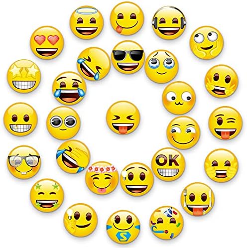 [The Official Brand] Emoji Magnets Fridge Magnets for Refrigerator Kitchen Locker Whiteboard Decorative Magnet with Strong Magnetism (28pcs Emoji)…