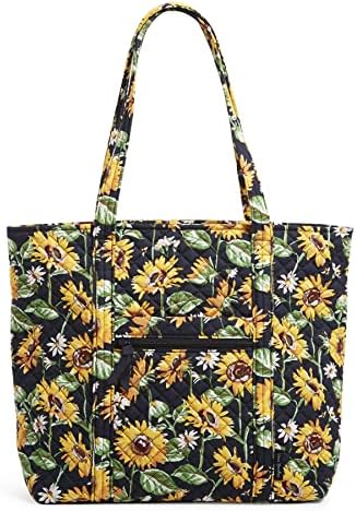 Vera Bradley Women's Cotton Tote Bag, Sunflowers - Recycled Cotton, One Size