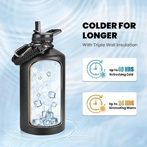 RAYMYLO 3.8L Water Bottle Insulated, Triple Wall Vacuum Stainless Steel - View 4