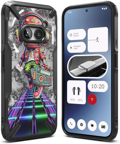 Ringke Fusion-X Design Compatible with Nothing Phone (2a) Plus/Nothing Phone (2a) Case Cover Transparent Hard Back Soft Flexible TPU Bumper Scratch Resistant Shockproof Protection - DJ Bot (Black)