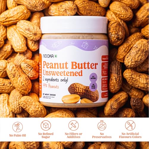 Image of Nooka Unsweetened Creamy Peanut Butter | 100% Peanuts, Zero Additives | No Palm Oil & No Stabilizers | Nutrient-Dense Healthy Fats for Brain Development & Growing Toddlers