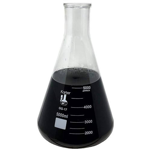 5000ml Narrow Mouth Erlenmeyer Flask, Borosilicate 3.3 Glass, Karter Scientific 213G17 (Single)