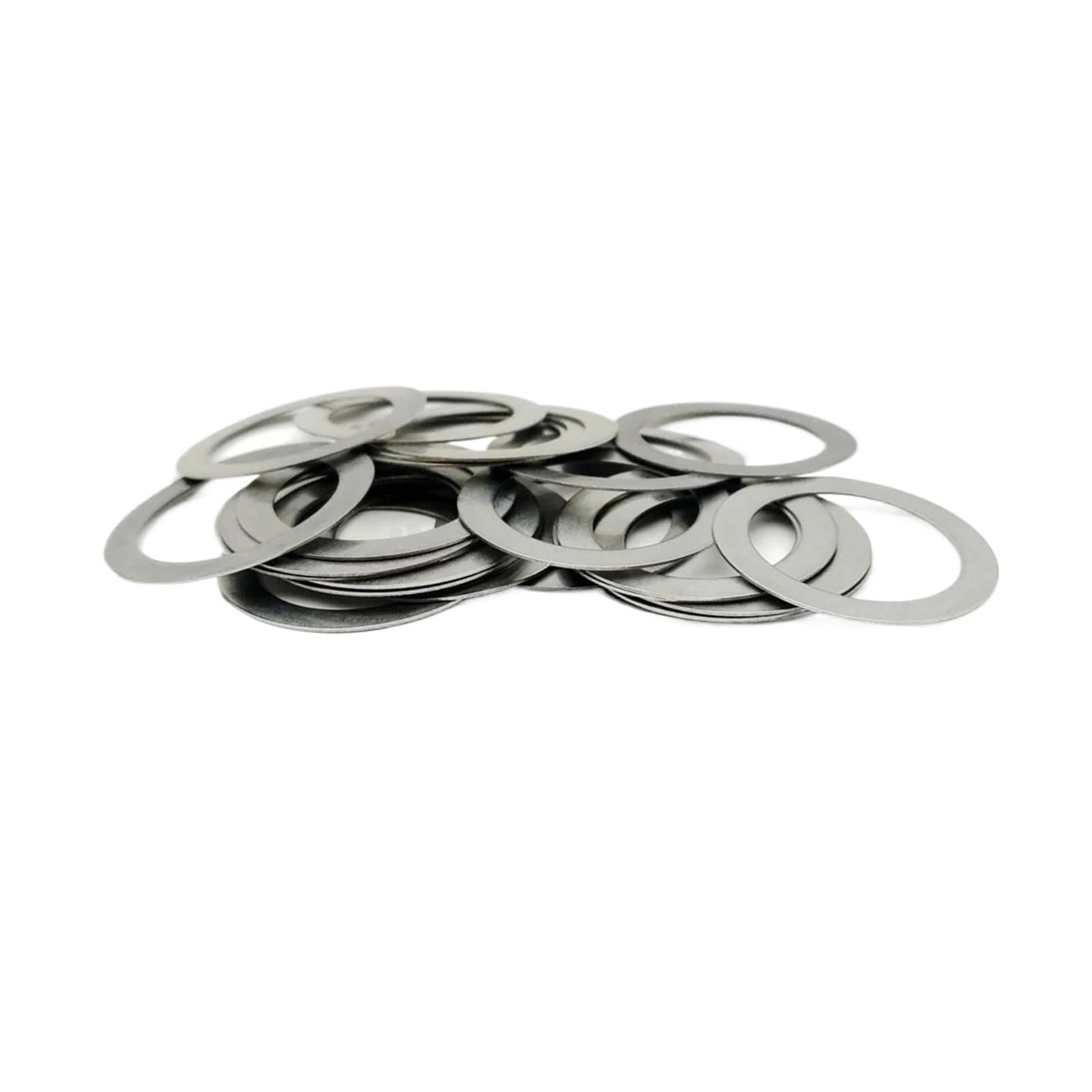 Arandelas planas de acero inoxidable, cuña de ajuste y arandelas planas DIN988 de acero inoxidable SUS304, paquete de 1710 tamaños múltiples(50Pcs M15x24x0.1)