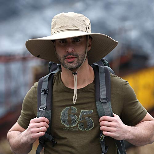 Huamulan Wide Brim Sun Protection Hat Outdoor Unisex Ventilated Bucket Hats For Hiking Beach Fishing Safari Garden Lawn Yard Work Kayaking #TOP6