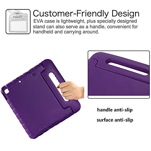 UUcovers Kids Case for iPad 9th/8th/7th Generation 10.2" with Rotating Handle/Stand Lightweight Soft EVA Foam Shockproof Rugged Kickstand Boy Girl Kid Cover for iPad 10.2 Inch 2021/2020/2019, Purple by UUcovers - Image 5