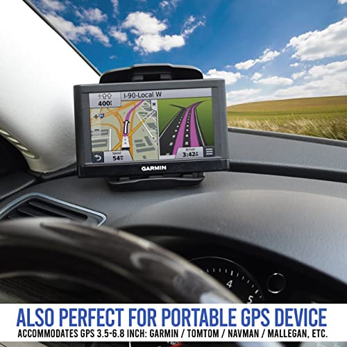 Dash Mount Gps & Phone Holder - Non-Slip, Adjustable, Self Adhesive,Garmin Nuvi Drive Dezl Drivesmart, Navman, Tomtom, Magellan Roadmate, Rand Mcnally Replacement Holder For Satnav #TOP3