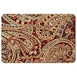 Paisley Texture, Interior Door Mat Front Doormats Non-Slip Floor Mat Absorbent and Stain Resistant E
