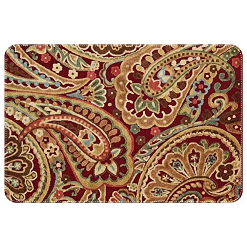 Paisley Texture, Interior Door Mat Front Doormats Non-Slip Floor Mat Absorbent And Stain Resistant Entrance Mats Area Rugs For Home Office Decor, 24"X16" #TOP22