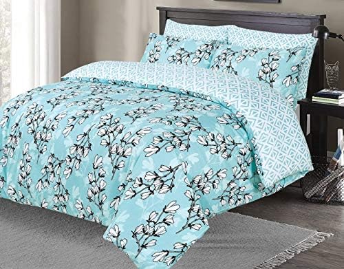 Linen Zone - Easy Care Super-Soft Polycotton Smooth Comfortable & Durable Super King Size Printed Reversible Duvet Cover Sets with Pillowcases (Ziggy Mustard, Super King)