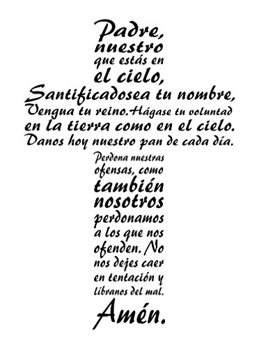 The Lord S Prayer Wall Art Is An Inspirational Christian Vinyl Wall Decal Displaying The Our Father In The Form Of A Cross Spanish Version Wantitall