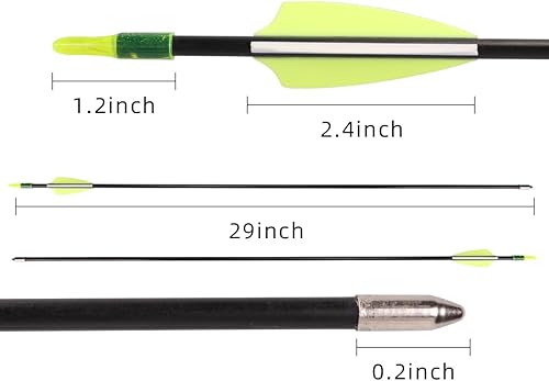 Miniatura 14 de LWANO Flechas de fibra de vidrio de 28 pulgadas, flechas de objetivo de práctica de tiro con arco con puntas romas, eje duradero para jóvenes, niños