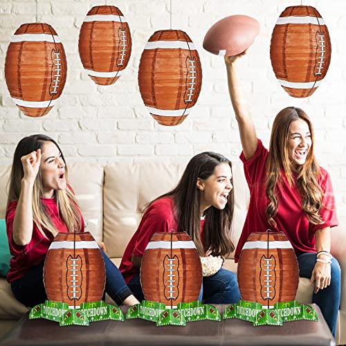 8 Pcs Football Paper Lantern And Football Lanterns Table Centerpiece Decorations Set, Football Hanging Decoration Game Day Party Supplies Football Party Decorations For Kid Birthday Sports Party #TOP6