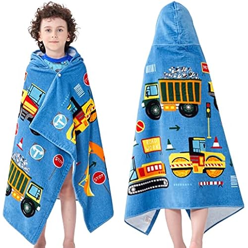 Kids Poncho Beach Towels with Hooded for Bath,Pool,Swim Girls Boys