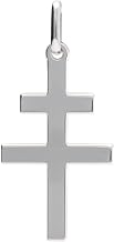 1001 Bijoux Lorraine Cross Pendant Rhodium-Plated 925 Silver + Certificate of Authenticity 925 Sterling Silver Anjou Cross Patriarchal Cross Patriot Symbol of Resistance in France, French