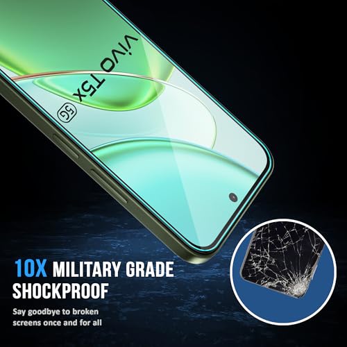 Image of ArmourPro Tempered Glass for iQOO Z11x / Vivo T5x - 9H Anti Scratch Screen Protector, Edge to Edge Coverage, HD Clarity, Smooth Touch, Case Friendly | Black, Pack of 2