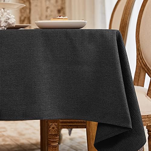 BALCONY & FALCON Rectangle Faux Linen Table Cloth, Washable Table Cover for Kitchen Dinning Tabletop Buffet Decoration, Wipeable Table Protector, Large Oblong Tablecloths