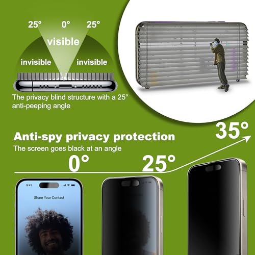 KUARMOR 2-Pack Matte Privacy Glass Screen Protector for iPhone 17 Pro Max,Anti-Glare & Anti-Spy,Anti-Reflection,Smooth as Silk,Military-Grade 9H Hardness,Easy Installation by KUARMOR - Image 3