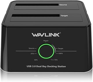 WAVLINK HDDスタンド USB3.0接続 2.5型 / 3.5型 SATA HDD/SSD対応 パソコンなしでHDDのまるごとコピー機能付き 16TB対応 オフラインクローン PSE認定AC12V4A電源アダプター付