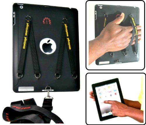 Ipad Air Tpu Cases With Duo Hand And Neck Straps - Black #TOP3