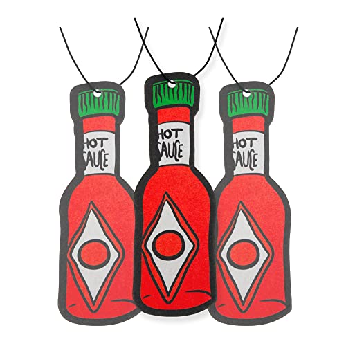 Hot Sauce Car Air Freshener 3 Pack Scented with Essential Oils (3 Pack)